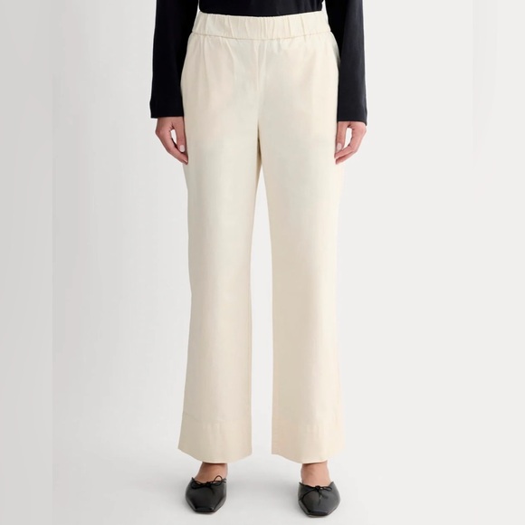 Everlane • Cotton Twill Easy Pant Pull On Cream/Ivory Women's Pants - Picture 2 of 10